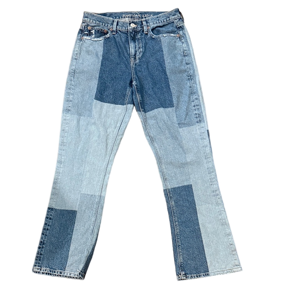 American Eagle Patchwork Bootcut Jeans, Size 10 S… - image 1